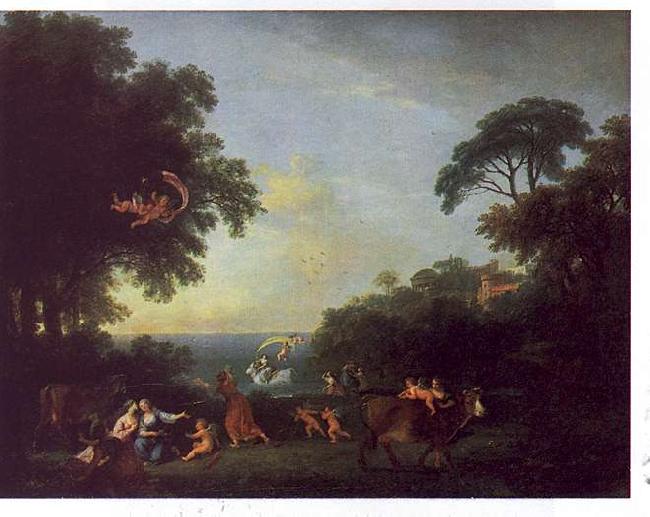 Francesco Zuccarelli Landscape with the Rape of Europa oil painting picture
